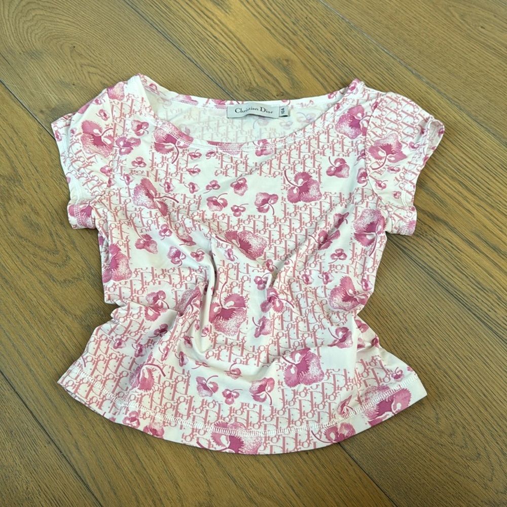 Christian Dior, pink monogram crop top authentic Christian Dior